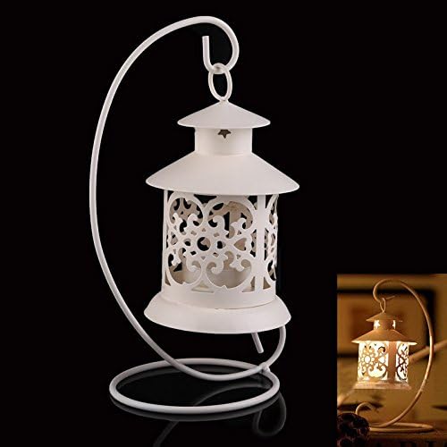 FomCcu Hollow Candleholder Candlestick Classical Iron Moroccan Style Candle Stand Lantern for Gift Party Decor