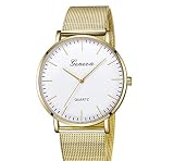 Geneva - goldene Damen Uhr mit Stahlarmband