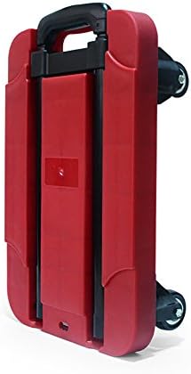 ZGL Trolley 200kg Capacity Folding Hand Trucks Portable Small Trailer Home Pull Truck Mini Handling Trolleys 4-wheel Power-saving Trailer Hand Car (Color : Red)