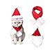 Produktbild gfjhgkyu Weihnachtsdekor,Tierzubehör,helle Farbe Haustier Hundekatze Weihnachtshut Kappen Schal Satz Weihnachtsfest Winterurlaub Kostüm-L
