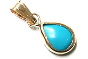 PENINSULA JEWELLERY 9ct Gold Turquoise Teardrop Pendant without Chain