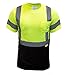 Produktbild New York Hi-Viz Workwear NY BFS8512 High-Visibility Class 3 T Shirt with Moisture Wicking Mesh Birdseye Black Bottom (Large Green)
