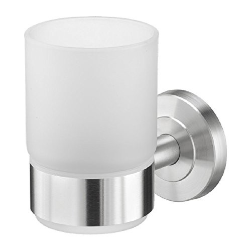 Preisvergleich Produktbild Edelstahl Badzubehör Duschkorb Klappgarderobe Badetuchhalter Seifenschale Zahnputzbecher Multifunktionshaken Wc Bürste Papierrollenhalter Handtuchstange Kosmetiktücherbox Feuchttücherbox Glasablage Wattestäbchenständer haartrocknerhalter Handtuchring (Zahnputzbecher)