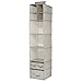mDesign Hanging Wardrobe Organiser - No Drilling Needed - Hanging Organiser for Playroom Storage - for Clothes, Blankets & Baby Products - Practical Floating Shelves - Taupe / Natural