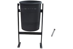 ADO - Papelera exterior circular de hierro Barcelona. Papelera giratoria cónica con sistema de vaciado basculante (1- Papelera + Tornillería)