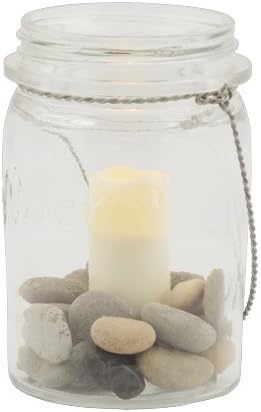 Flipo FLA-MASONJAR 3-3/4" x 7" Marmalade with Polished Stones
