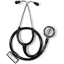 Healthgenie HG-401B Cardiology Aluminium Dual Light Weight Stethoscope (Black)