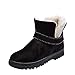 Produktbild JUSTSELL_Schuhe Damen Stiefeletten,Frauen Einfarbig SchlKunstlederfstiefel Runder Kopf Baumwollschuhe Rutschfest Halbstiefel SchlKunstlederfstiefel Boots SKunstlederer Warm Schuhe für Winter