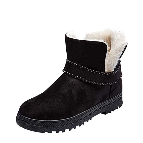 Preisvergleich Produktbild JUSTSELL_Schuhe Damen Stiefeletten,Frauen Einfarbig SchlKunstlederfstiefel Runder Kopf Baumwollschuhe Rutschfest Halbstiefel SchlKunstlederfstiefel Boots SKunstlederer Warm Schuhe für Winter