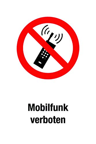 Preisvergleich Produktbild Verbotsschild - Mobilfunk Verboten - Aluminium Selbstklebend - 20 x 30 cm