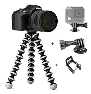 HOJI Gorilla Tripod 10 Inch (Size : L) with Go Pro Mount Foldable Octopus Mini Tripod Stand for Mobile Camera, DSLR, Smartphone and Action Camera