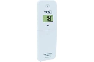 TFA Dostmann 30.3239.02 - Transmisor térmico higrómetro para Piscina Marbella y TFA WLAN Estaciones meteorológicas con Pantalla Blanca (51 x 20 x 146 mm)