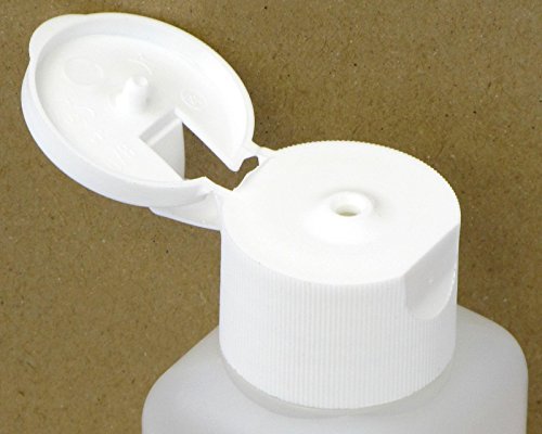 10 x 50 ml Octopus Kunststoffflaschen, HDPE Plastikflaschen mit weißem Klappverschluss, Leerflaschen mit weißem Scharnierverschluss, Vierkantflaschen inkl. 10 Beschriftungsetiketten - 3