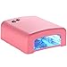 Hieha 36W UV Lamp Gel Polish Curing Nail Art Dryer Timer with 4 x 9W Bulbs (Pink)