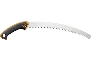 Fiskars Professionell Handsåg för färskt Trä, Grov tandning | Högkvalitativt Stålsågblad, Inklusive Förvaringshölster, Svart/Orange, SW-330, 1020199
