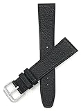 Extra Lang (XL) Leder Uhrenarmband 22mm Schwarz, Büffelmotiv, auch verfügbar in braun