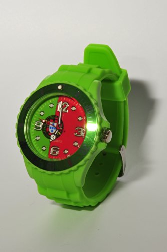 Fanartikel Silikon Armbanduhr Watch Fan Uhr m WM & EM Länder Flaggen Style (Portugal)