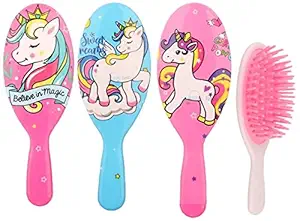FunBlast Unicorn Comb Set, Unicorn Glitter Hair Brush Comb for Girls, Massage Hairbrush Unicorn Kids Hair Brush/Hair Comb - (Pack of 3 Pcs) (Random Color)
