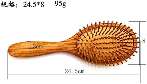 J.J Store® Natural Wooden Hair Comb Brush Oval Cushion Wood Bristles Wood Handle, Hair Massage Brush ,Spa Scalp Massage
