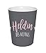 Produktbild infinite by GEDA LABELS 12718 Porzellanbecher 'Heldin des Alltags' V-Mug, Porzellan, grau, 8,5 x 8,5 x 10 cm