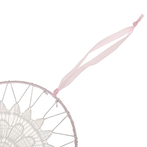 Böhmen Rosa Riibon Spitze Feder Traumfänger Hauptwanddekor Hängen - 6