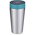 Circular & Co Thermal Stainless Steel Travel Mug - 12oz/340ml - Insulated Reusable Coffee Cup - 100% Leakproof & Lockable - 6 Hours Hot/Cold - Push Top, One Hand Open, 360 Drinking Coffee Tumbler