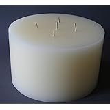 Mehrdochtkerze, Kerzen, groß, Stumpen, rund, creme, elfenbein, beige, Durchmesser 19,4 cm, H:12 cm, 5 Dochte, Unikat