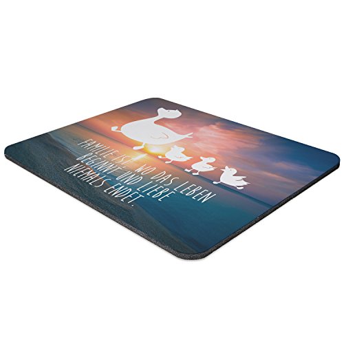 Mr. & Mrs. Panda Mauspad Druck Enten Familie – 100% handmade & handbedruckt – Enten, Entenfamilie, Kinder, Ente, Mutter Mouse Pad, Mousepad, Computer, PC, Männer, Mauspad, Maus, Geschenk, Druck, Schenken, Motiv, Arbeitszimmer, Arbeit, Büro Enten, Entenfamilie, Kinder, Ente, Mutter - 2