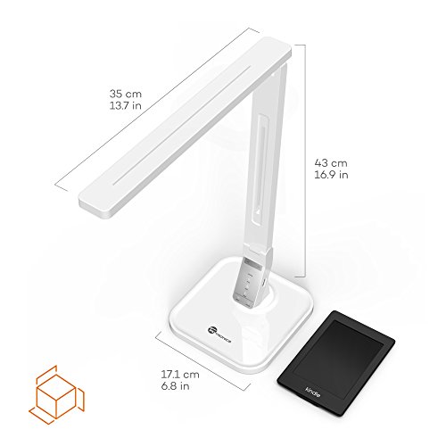 TaoTronics 14W Schreibtischlampe LED Tischlampe 4 Modi dimmbar mit eingebautem USB-Anschluss zum Aufladen von Smartphones weiß - 8