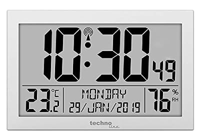 Technoline WS8016 WS 8016 Horloge Murale Radio-pilotée avec Affichage de la température Argenté 225 x 143 x 24 mm