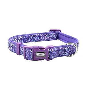 YUDOTE Durable Dog Collar with Maple Leaves Pattern, Neoprene Padded Soft and Comfortable, Adjustable Collars for Small Dogs & Puppies