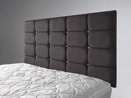 Elan Double (4ft6) Headboard in a Brown faux suede fabric with Diamante Crystals