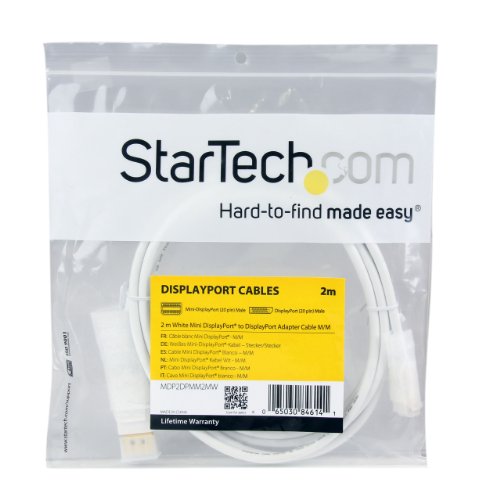 StarTech.com MDP2DPMM2MW Mini DisplayPort auf DisplayPort Kabel (Stecker/Stecker, DP Adapterkabel, 2m) weiß - 4