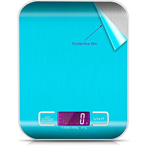 Digitale Küchenwaage,Splaks Hohe Präzision Electronische Waage Digitalwaage Briefwaage mit großem LCD-Anzeige und einem rostfreien Platform zum Messen von Zutaten wie Gewürzen,Mehl,Reis,Briefen und Briefmarken-Silbrig - 6