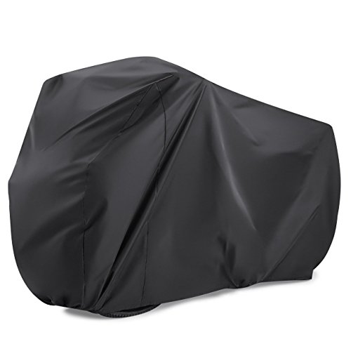 Multiply-X - Funda resistente de nailon 190T impermeable, antipolvo y con protección UV para 2 bicicletas de montaña, de carretera o eléctricas con bolsa de almacenamiento, negro