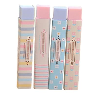 Fablcrew gomme gommes Rainbow Style papeterie pour l'école bureau Dessin Couleur aléatoire Lot de 4