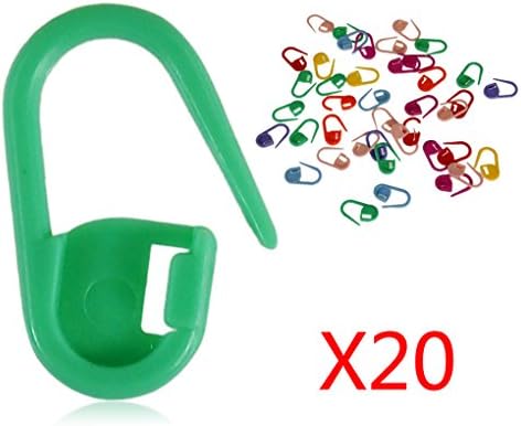 Knitting Crochet Locking Stitch Needle Clip Markers Holder Mini Mix Amazing Plastic Craft 20Pcs