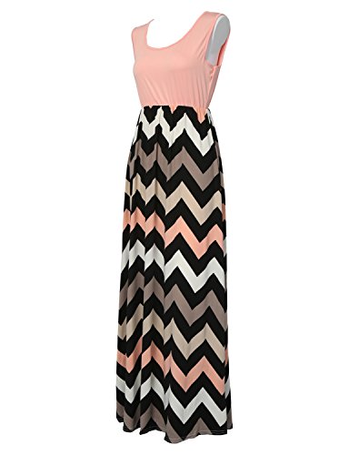 Sommerkleid Damen Partykleid Lang Chiffon High Waist Striped Sleeveless Beach Kleid Elegant – Très Chic Mailanda - 3