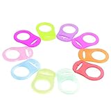 PIXNOR 10pcs weichem Silikonring Adapter für Schnullerketten (mehrfarbig) - 3