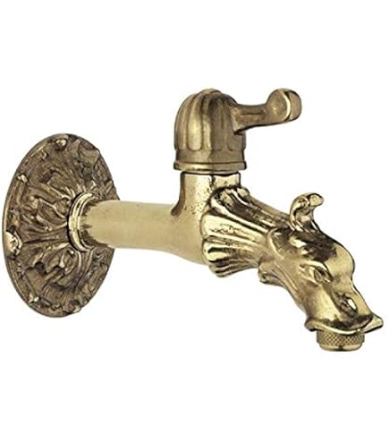 Rubinetto Giardino Vintage A Forma Di Cavallo In Ottone
