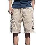 Herren Sommer Draußen Lässig Patchwork Overall Übergrößen Shorts Sporthose Herren Draußen Einfarbig Nähen Sport Werkzeugshorts