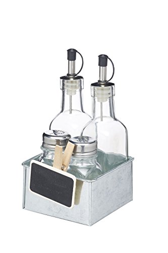 KitchenCraft "We Love Sommer" Essig Set/Speisewürze Caddy (6 Stück)