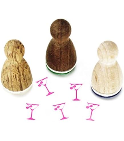 Stemplino Midistempel 'Sektgläser' – 18 Mm Motiv, Aus FSC-Holz, Für Karten & Bullet Journal