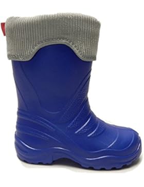 LEMIGO superleichte EVA Kinder Gummistiefel gefüttert Regenstiefel 861 (Königsblau 32/33)