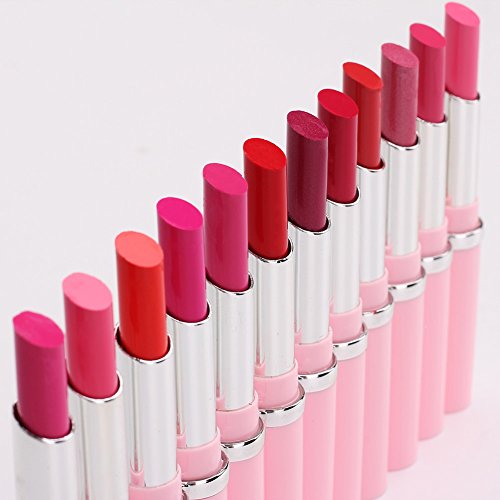 Merssavo 12 Farben Lippenstift Kosmetik Make-up Pink Rod Lipgloss Lippenstift langlebig