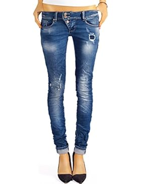 Bestyledberlin Damen Jeans Hosen Skinny Röhren Hüftjeans Destroyed j03f