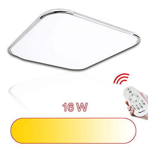 Preisvergleich Produktbild 16W Dimmbar LED Deckenleuchte Eckig Deckenlampe Ultraslim Wohnzimmerlampe Badleuchte Schlafzimmerleuchte Beleuchtung Innenleuchte Silber Energiesparende Möbeleinbauleuchte