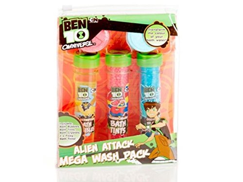 Ben 10 Omniverse Alien Attack Mega Wash Pack - Bubble Bath , Bath Crystals + Fizzing Bath Tints