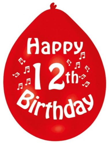 Amscan 22.8 cm 12. Geburtstag 10 Luftballons