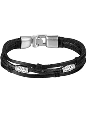 Daesar Leder Armband Armreif für Herren Legierung Seil mit Edelstahl Verschluss 21.5cm